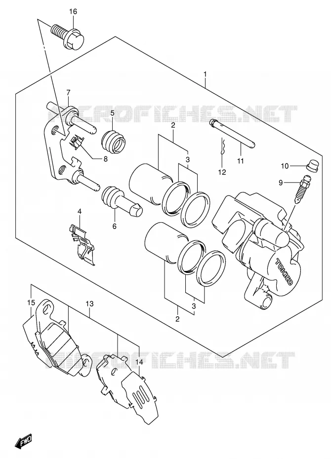 ETRIER DE FREIN AVANT Suzuki MOTO 1000 V-STROM 2003  DL1000K3(E2)