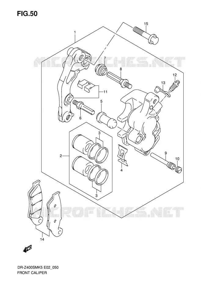 ETRIER DE FREIN AVANT Suzuki MOTO 400 DR-Z 2007  DR-Z400SMUK7(E2)