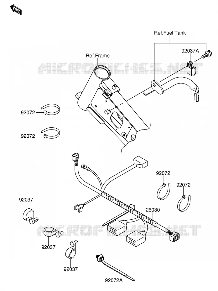 FAISCEAU ELECTRIQUE - BATTERIE Suzuki MOTO 110 DR-Z 2004  DR-Z110K4(E21)
