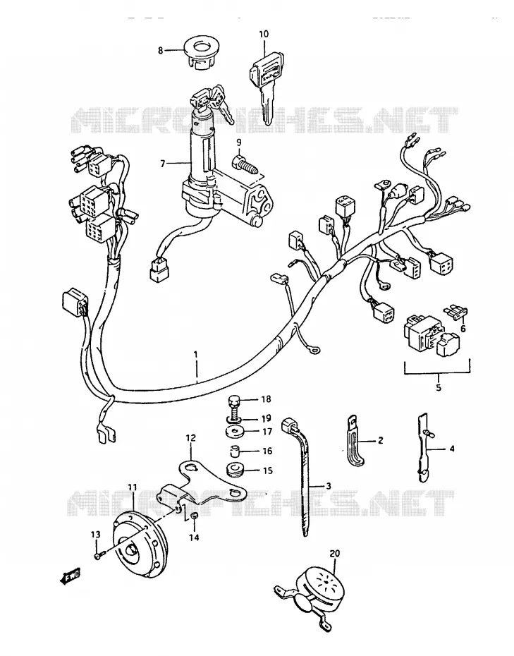 FAISCEAU ELECTRIQUE Suzuki SCOOTER 50 CP 1995  CP50CHFS