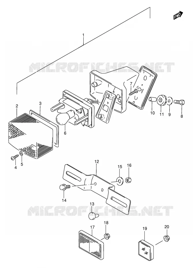 FEU ARRIERE Suzuki MOTO 200 DF 1996  DF200ET(E24)