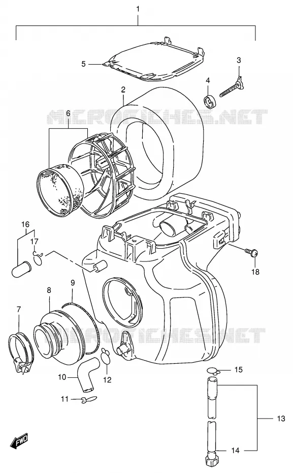 FILTRE A AIR Suzuki MOTO 125 DF 2000  DF125EY(E4)