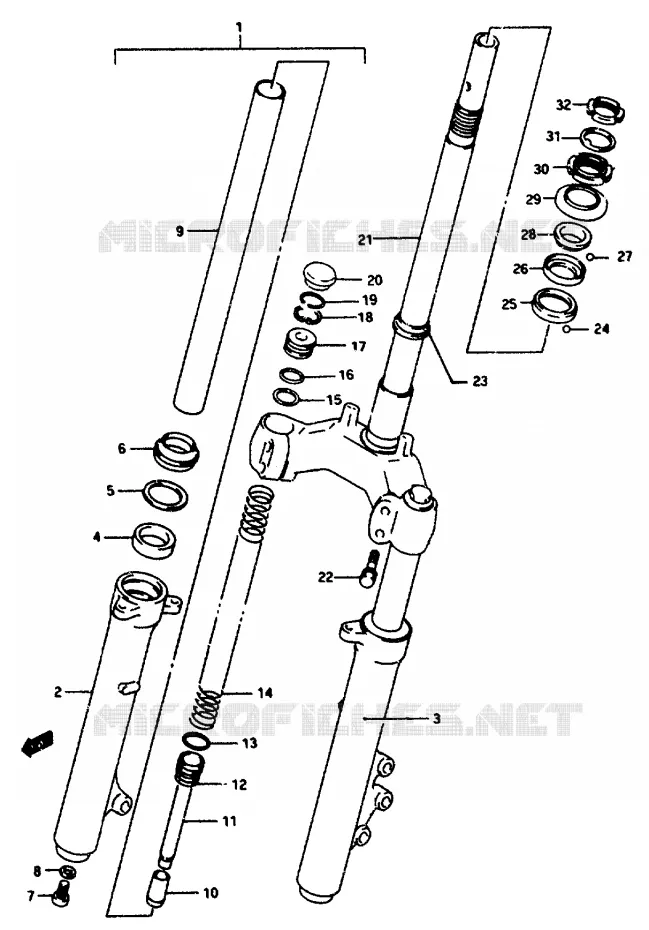 FOURCHE AVANT Suzuki SCOOTER 50 AP 1994  AP50R(R/S/T)