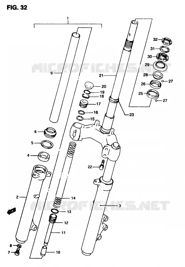 FOURCHE AVANT Suzuki SCOOTER 50 AP 2007  AP50R7(T/7/V)