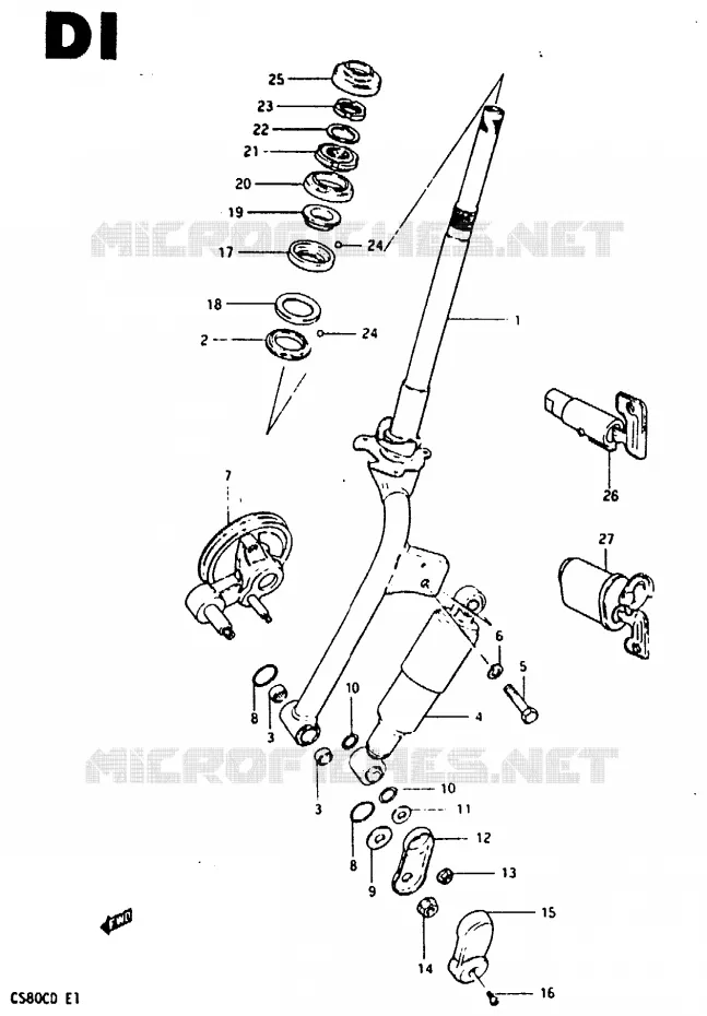 FOURCHE AVANT Suzuki SCOOTER 80 CS 1983  CS80LD