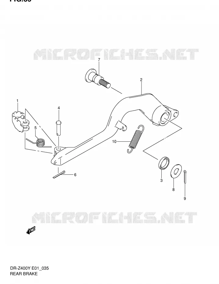 FREIN ARRIERE (SANS E24) Suzuki MOTO 400 DR-Z 2003  DR-Z400EK3(E1)