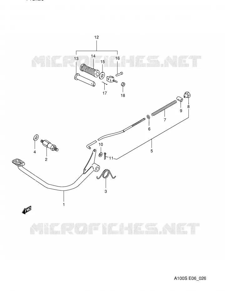 FREIN ARRIERE Suzuki MOTO 100 A100 1995  A100S(E6)