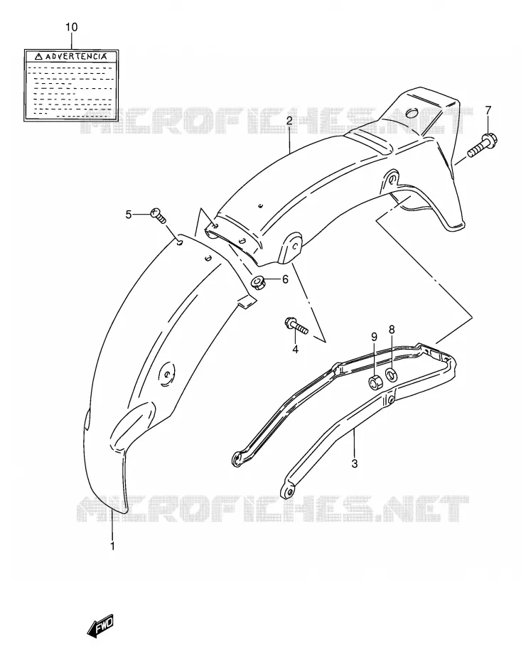 GARDE BOUE ARRIERE Suzuki MOTO 100 AP 1994  AX100R(E94)