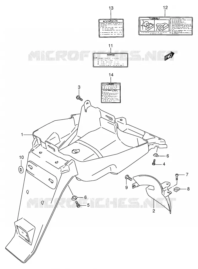 GARDE BOUE ARRIERE Suzuki SCOOTER 100 ADDRESS 2000  AG100Y(E71)