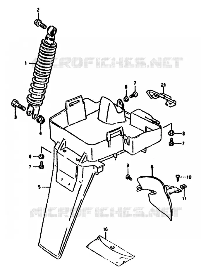 GARDE BOUE ARRIERE Suzuki SCOOTER 50 ADDRESS 1992  AH50N(N/R)