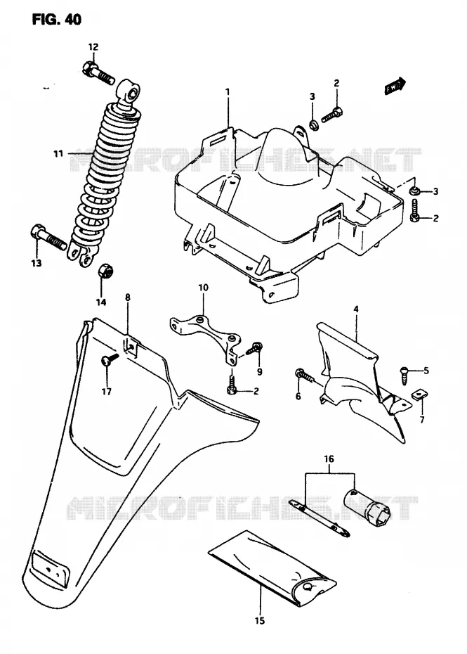 GARDE BOUE ARRIERE Suzuki SCOOTER 50 AP 1996  AP50T(T/7/V)