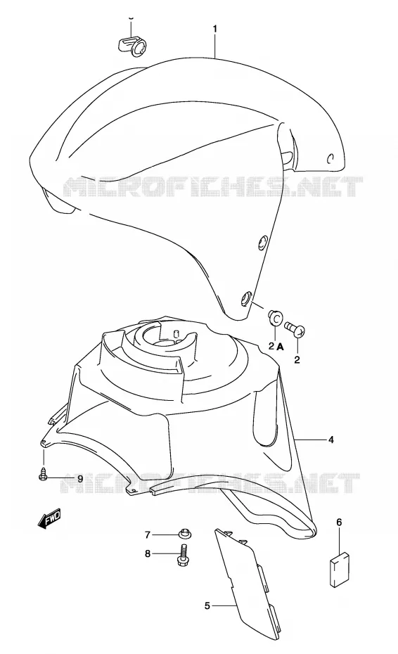 GARDE BOUE AVANT (MODELE K4) Suzuki SCOOTER 50 KATANA 2003  AY50K3(P19)