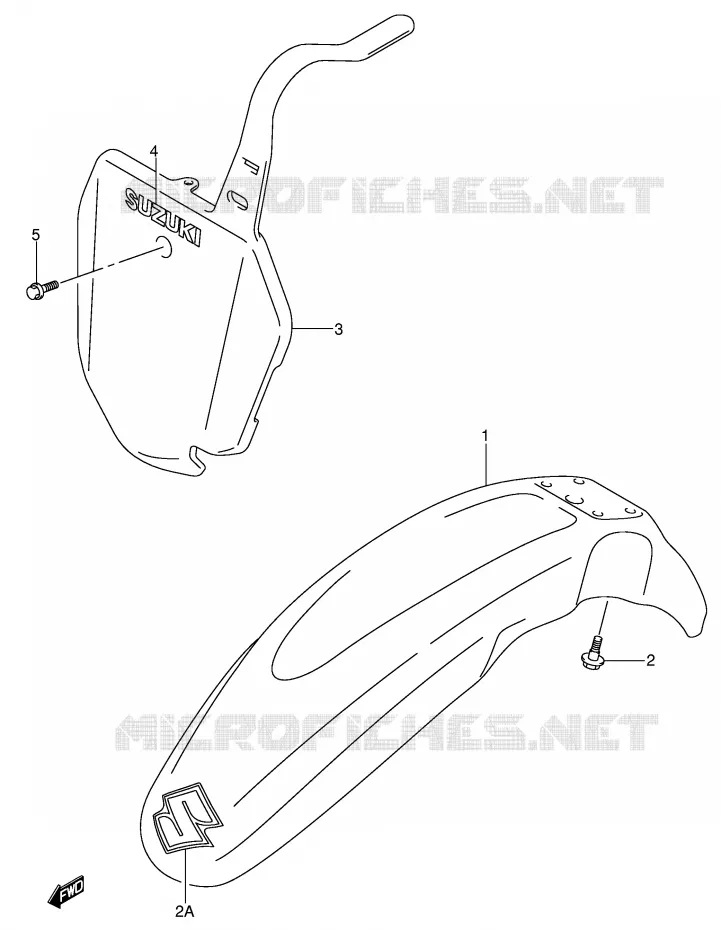 GARDE BOUE AVANT Suzuki MOTO 125 DR-Z 2004  DR-Z125LK4(E3/E28)