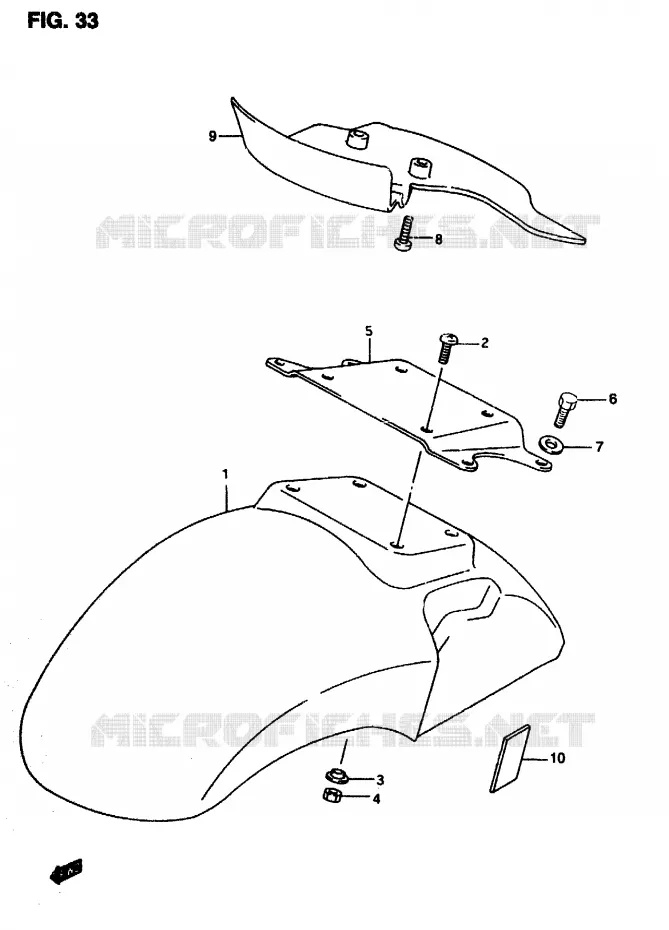GARDE BOUE AVANT Suzuki SCOOTER 50 AP 2007  AP507(T/7/V)
