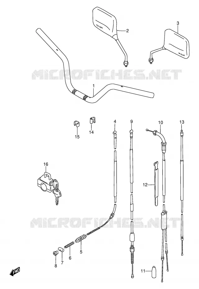GUIDON - CABLES Suzuki MOTO 115 AP 1999  AX115X(E71)