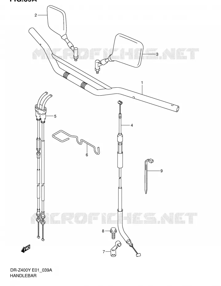 GUIDON (DR-Z400E E24) Suzuki MOTO 400 DR-Z 2002  DR-Z400K2(E1)