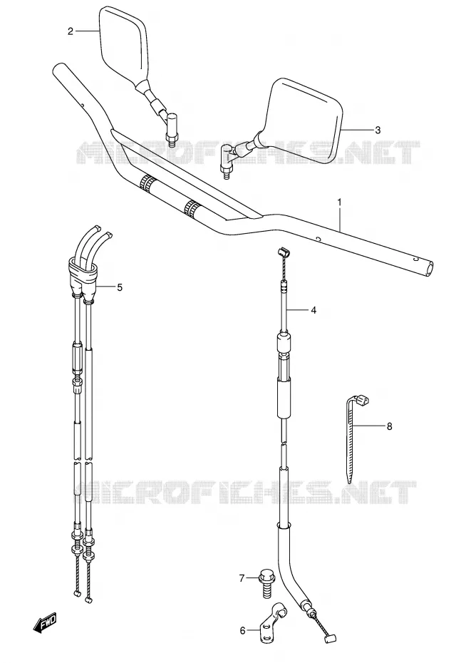 GUIDON (E24) Suzuki MOTO 400 DR-Z 2005  DR-Z400EK5(E1)