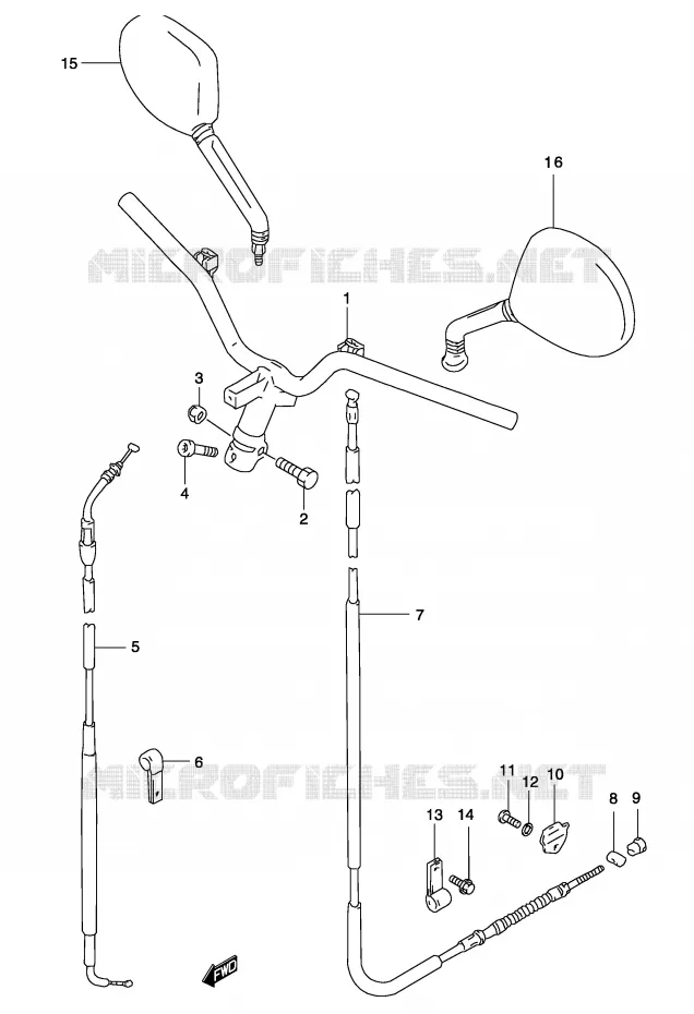 GUIDON (MODELE AY50) Suzuki SCOOTER 50 KATANA 2001  AY50K1(P19)