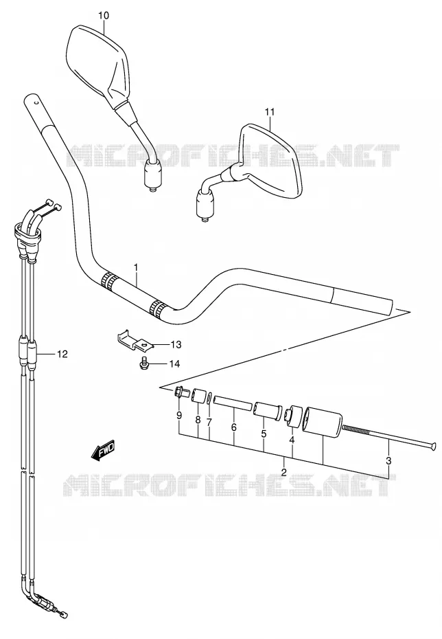 GUIDON (MODELE K4/K5/K6) Suzuki MOTO 1000 V-STROM 2006  DL1000K6(E2)