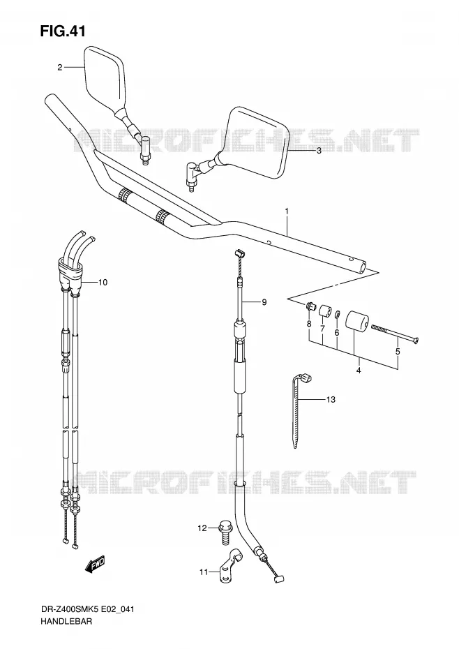 GUIDON (MODELE K5/K6) Suzuki MOTO 400 DR-Z 2006  DR-Z400SMK6(E2)