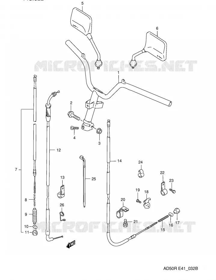 GUIDON (MODELE M/R) Suzuki SCOOTER 50 AD 1994  AD50WFR(E41)