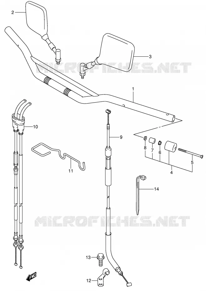 GUIDON Suzuki MOTO 400 DR-Z 2001  DR-Z400SK1(E3/E28)