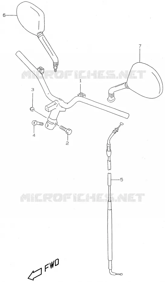 GUIDON (model AY50W/WR X/Y/K1) Suzuki SCOOTER 50 KATANA 1999  AY50WRX(V/W/X/Y)