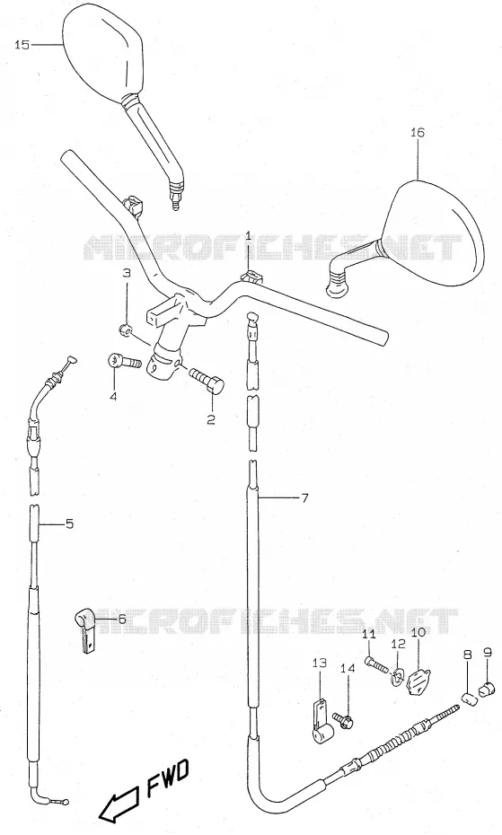 GUIDON (model V/W  and model AY50 X/Y/K1) Suzuki SCOOTER 50 KATANA 2000  AY50WY(V/W/X/Y)