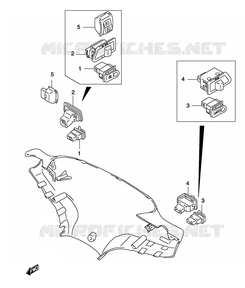 INTERRUPTEURS Suzuki SCOOTER 50 KATANA 2003  AY50SK3(P19)