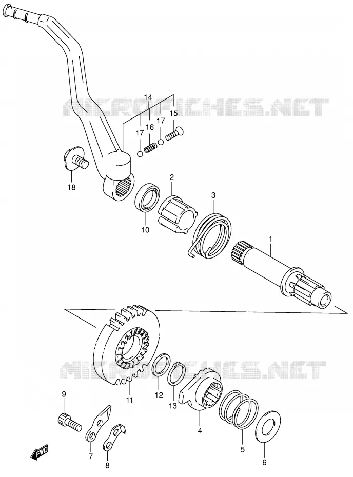 KICK  (DR-Z400Y/K1/K2/K3/K4) Suzuki MOTO 400 DR-Z 2002  DR-Z400K2(E1)