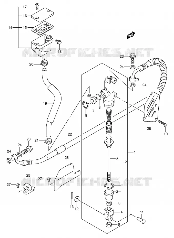 MAITRE CYLINDRE ARRIERE Suzuki MOTO 1000 V-STROM 2002  DL1000K2(E2)