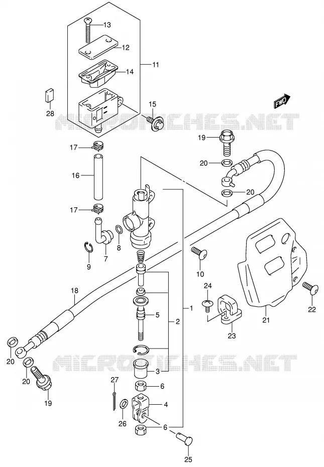MAITRE CYLINDRE ARRIERE Suzuki MOTO 400 DR-Z 2002  DR-Z400EK2(E1)
