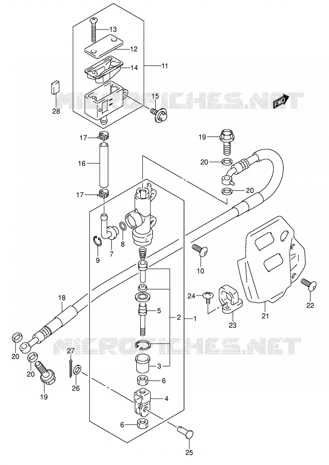 MAITRE CYLINDRE ARRIERE Suzuki MOTO 400 DR-Z 2006  DR-Z400EK6(E3/E28)