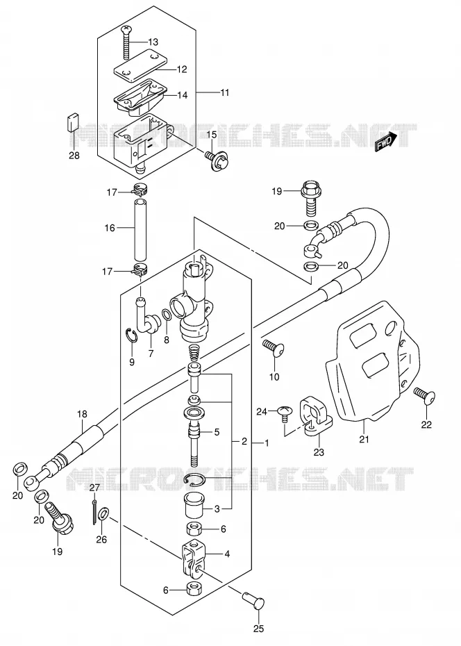 MAITRE CYLINDRE ARRIERE Suzuki MOTO 400 DR-Z 2007  DR-Z400SK7(E2)