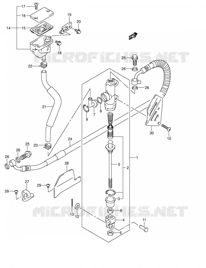 MAITRE CYLINDRE ARRIERE Suzuki MOTO 650 V-STROM 2006  DL650U3K6(E2)