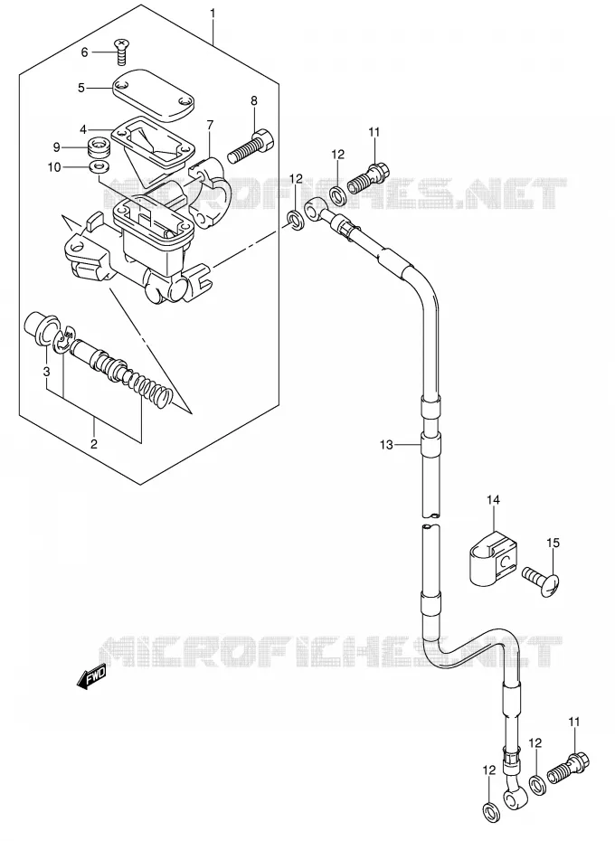 MAITRE CYLINDRE AVANT (E1,P37) Suzuki MOTO 400 DR-Z 2005  DR-Z400EK5(E1)