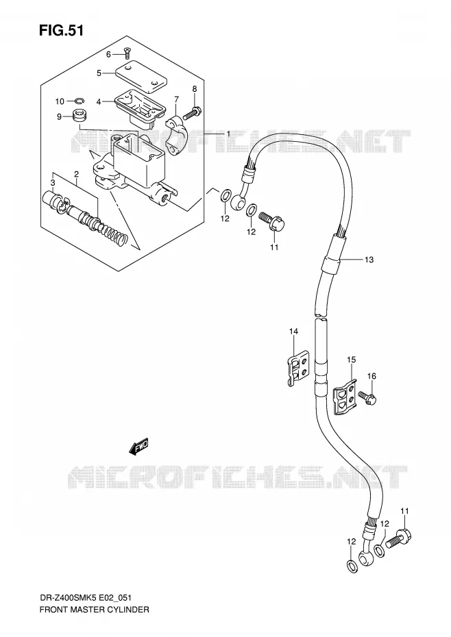 MAITRE CYLINDRE AVANT Suzuki MOTO 400 DR-Z 2007  DR-Z400SMK7(E2)