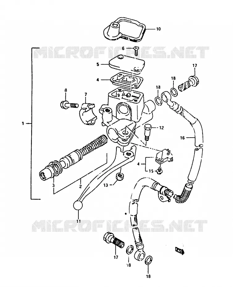 MAITRE CYLINDRE AVANT Suzuki SCOOTER 100 ADDRESS 1994  AH100R