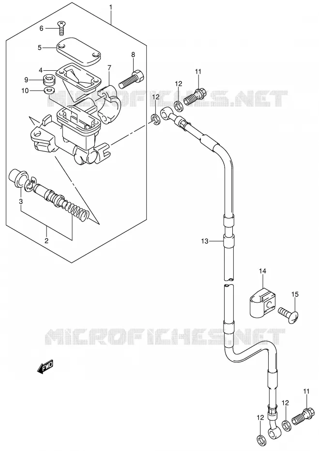 MAITRE CYLINDRE AVANT (VOIR NOTE) Suzuki MOTO 400 DR-Z 2000  DR-Z400Y(E1)