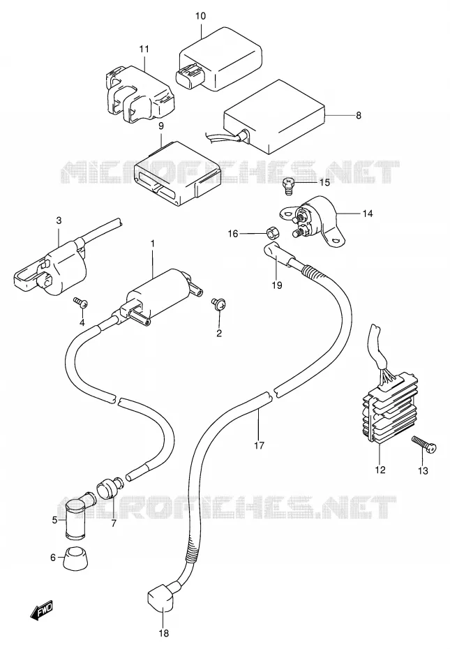 PARTIE ELECTRIQUE Suzuki MOTO 200 DF 1997  DF200EV
