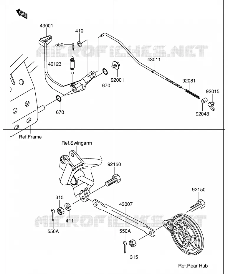 PEDALE DE FREIN Suzuki MOTO 110 DR-Z 2003  DR-Z110K3(E28)