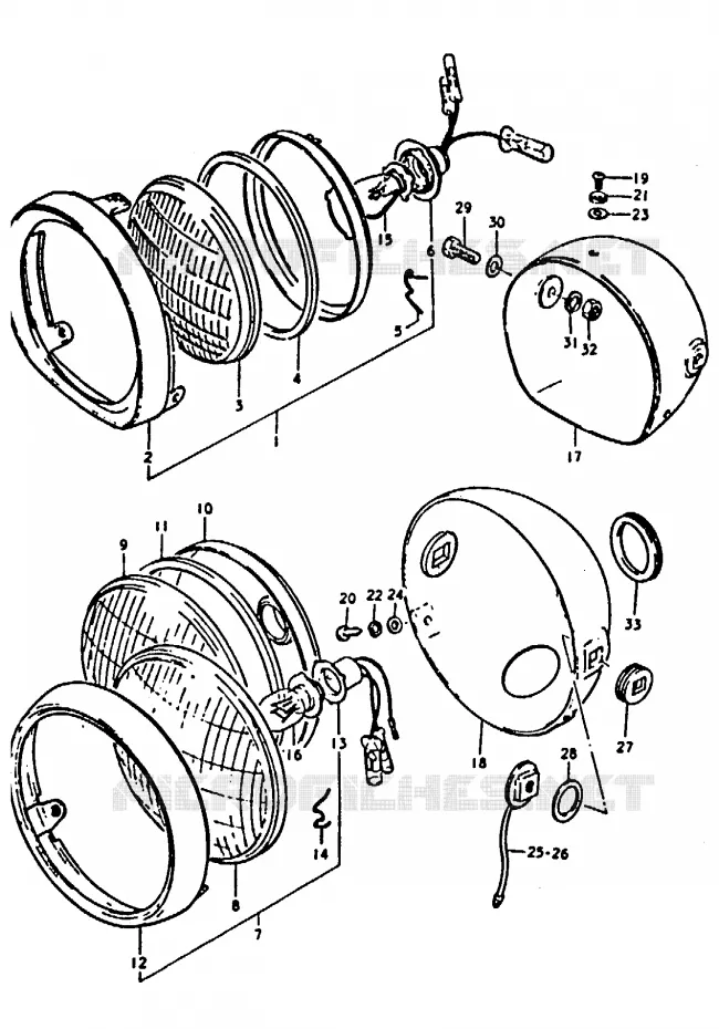 PHARE (A100-4,K,L) Suzuki MOTO 100 A100 1991  A100M(K/L/M/N/4)