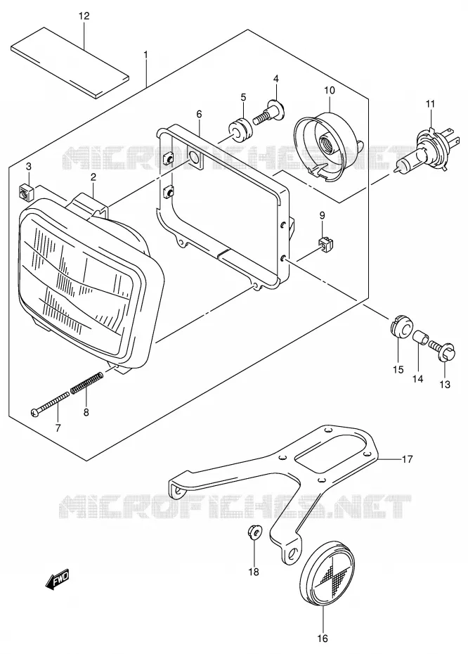 PHARE (DR-Z400EK2/EK3/EK4 E24) Suzuki MOTO 400 DR-Z 2004  DR-Z400K4(E1)
