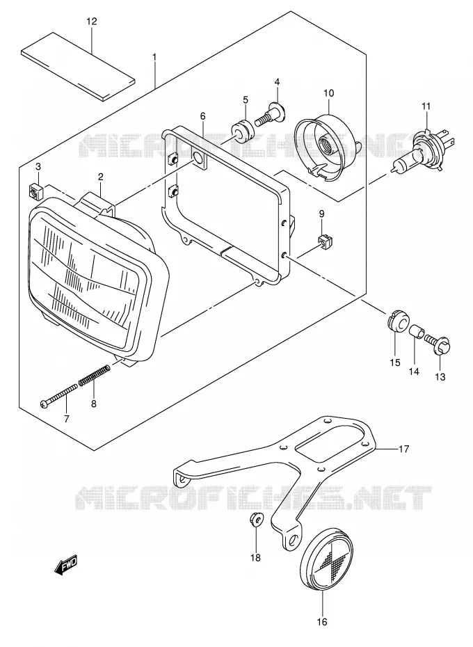 PHARE (DR-Z400EK5/K6/K7/K9 E24) Suzuki MOTO 400 DR-Z 2007  DR-Z400EK7(E1)