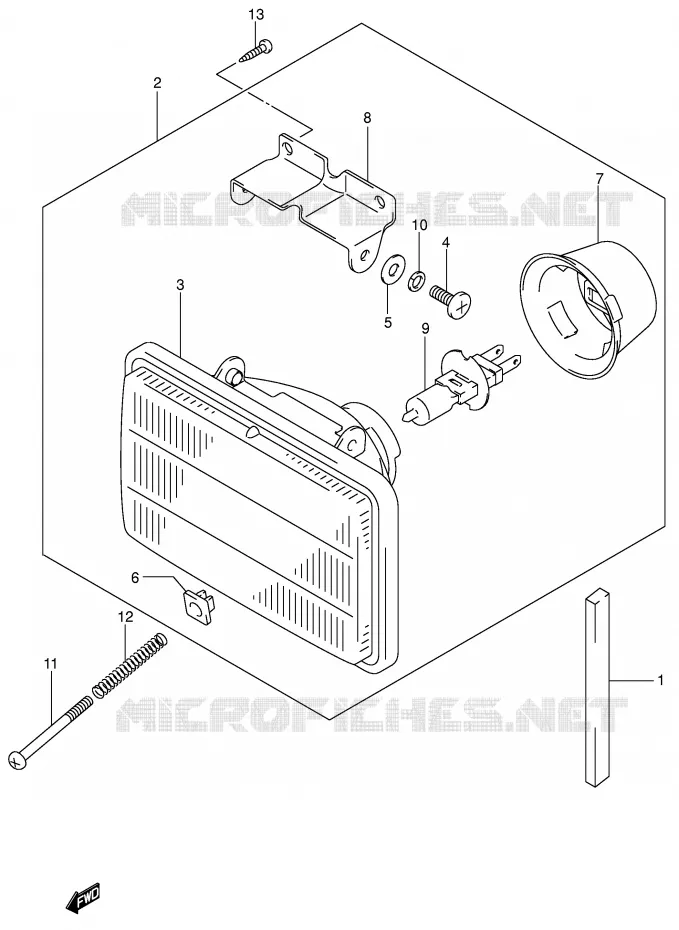 PHARE (MODELE Y/K1) Suzuki MOTO 400 DR-Z 2000  DR-Z400Y(E1)