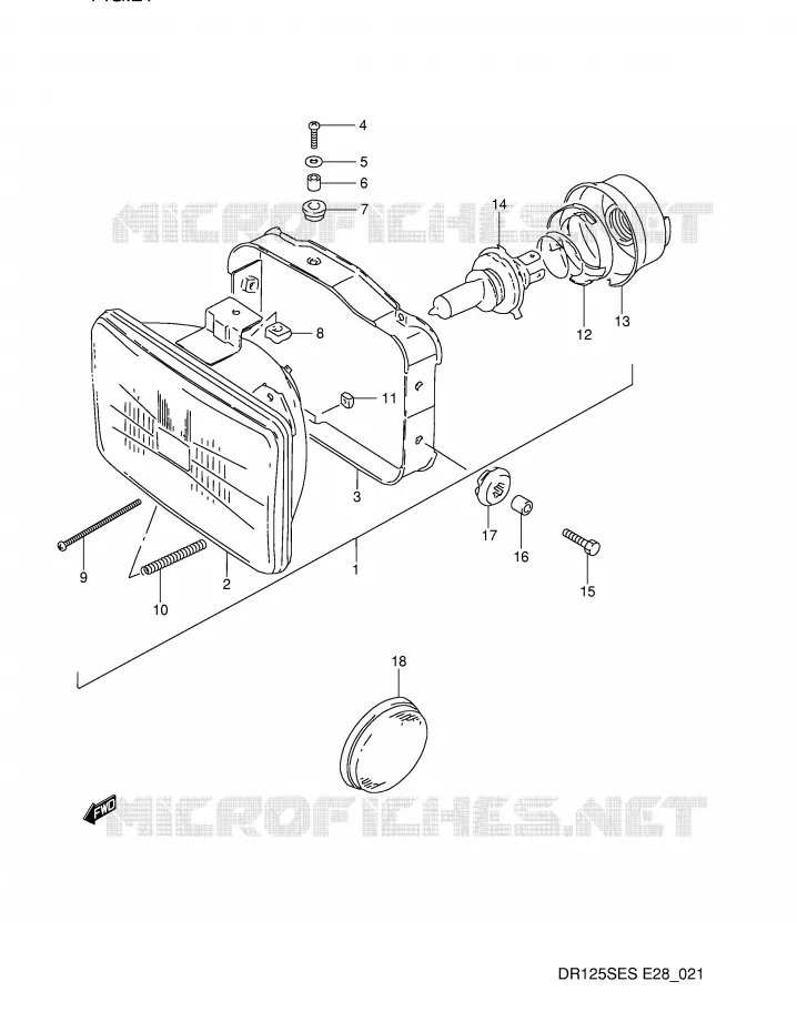 PHARE Suzuki MOTO 125 DR 1994  DR125SER(E28)