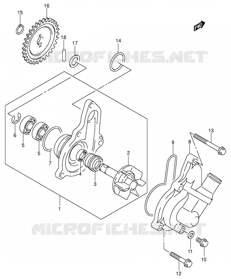 POMPE A EAU Suzuki MOTO 400 DR-Z 2004  DR-Z400EK4(E1)