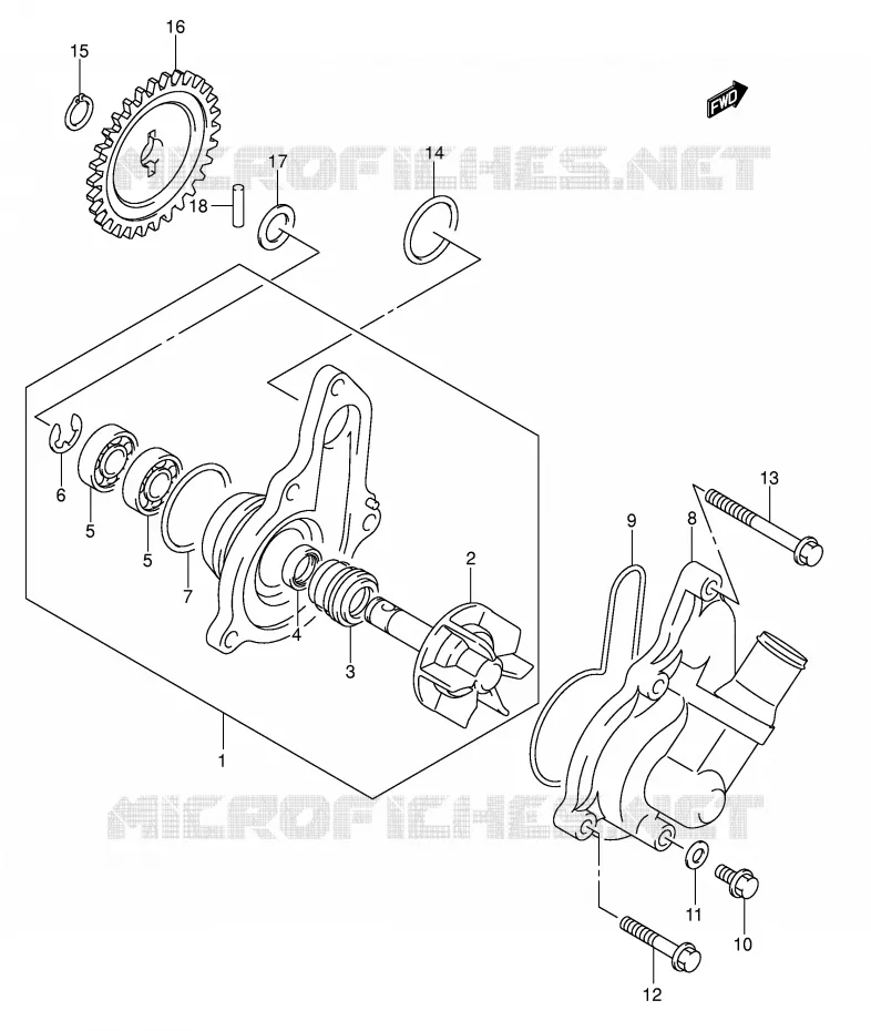 POMPE A EAU Suzuki MOTO 400 DR-Z 2006  DR-Z400SK6(E2)