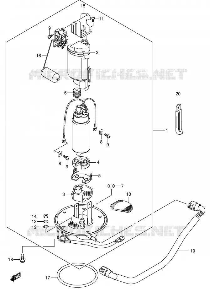 POMPE A ESSENCE (MODELE K4/K5/K6) Suzuki MOTO 1000 V-STROM 2003  DL1000K3(E2)