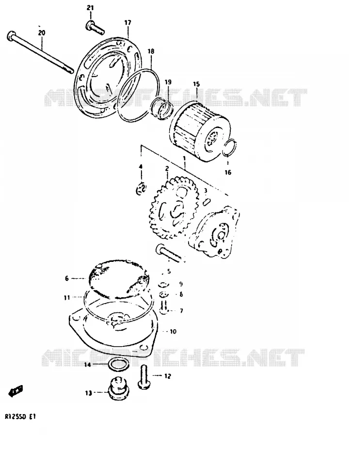 POMPE A HUILE Suzuki MOTO 125 DR 1982  DR125SZ(Z/D)